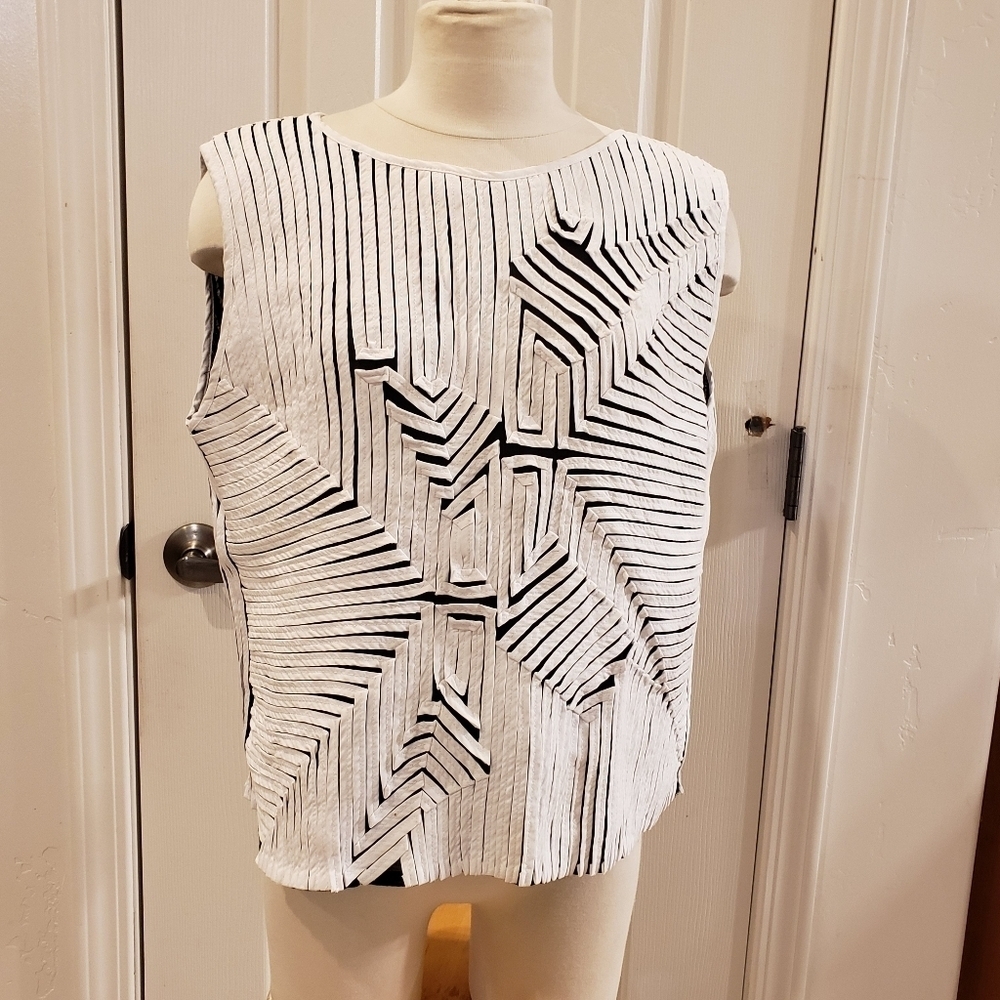 obstinee blouse black and white size 18